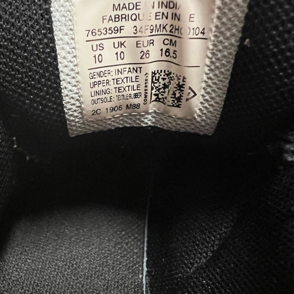 Black and Maroon Kid Converse Size 10 - Picture 8 of 8